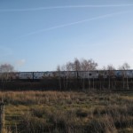 Tog med reklame for Børnetelefonen