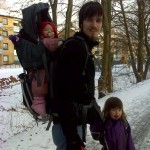 Første tur i bærestolen