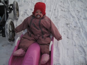 På kælketur i skoven