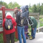 Familien nærstuderer kortet inden turen