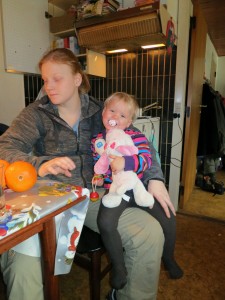 En træt Karen med Vuf og tante Anne