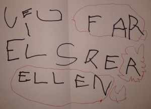 Seddel fra Ellen til far