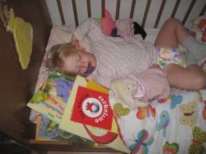 I går aftes - knap plads til barnet for bøger