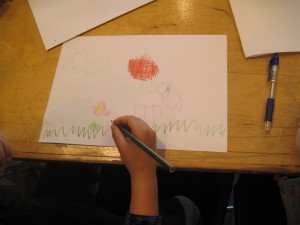 Ellen tegner en kanin