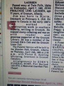 Onkels Jens' obituary