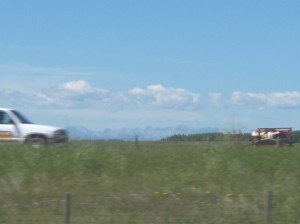 Første glimt af bjergene