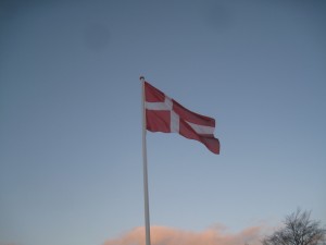Vores flag (og pletter på linsen)